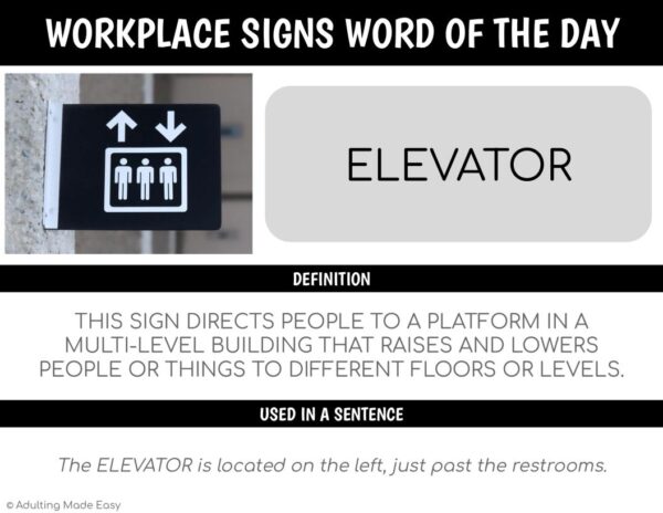 Workplace Signs Vocabulary WORD OF THE DAY Google Slides - Image 2