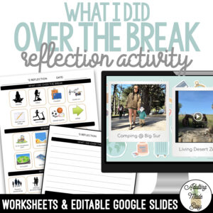 Break Reflection Editable Google Slides & Worksheets