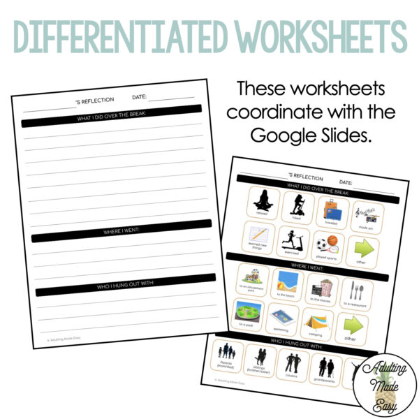 Break Reflection Editable Google Slides & Worksheets - Image 4