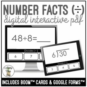 Number Facts Division Digital Task Cards