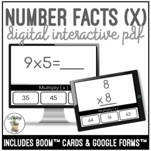 Number Facts Multiplication Digital Task Cards