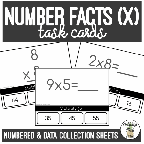 Number Facts Multiplication Task Cards