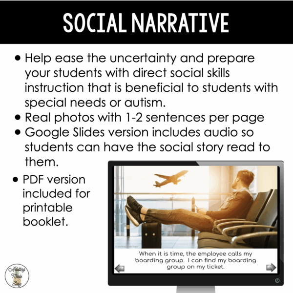 Airport Virtual Field Trip Narrative & Comprehension Google Slide SS - Image 3
