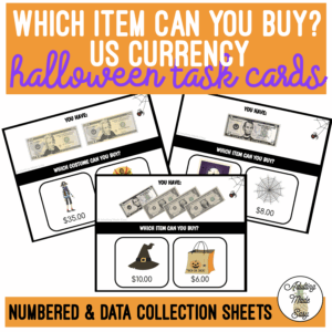 Halloween Which Item Can I Buy? US Currency Task Cards