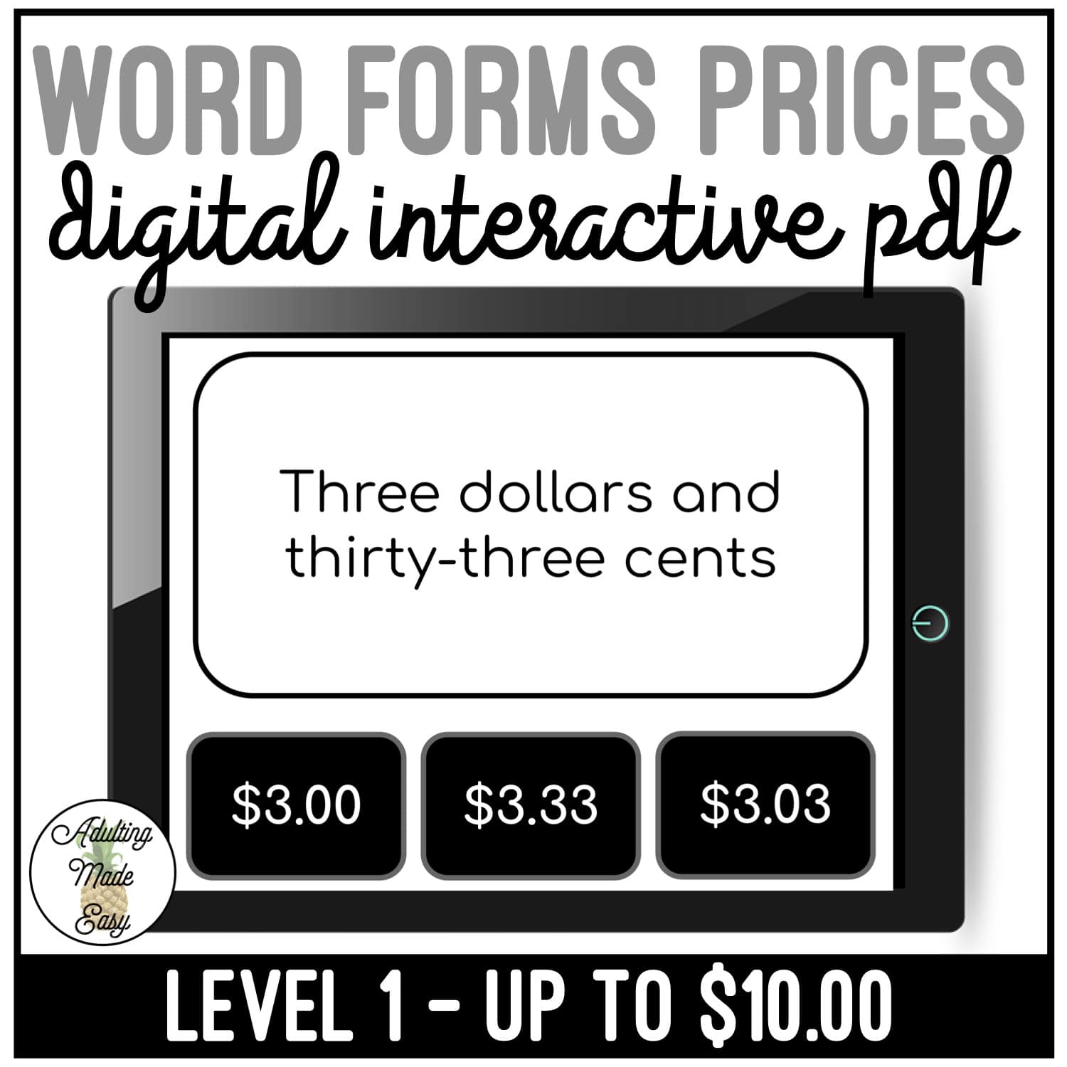 Word Forms Prices Digital Task Cards - Image 4