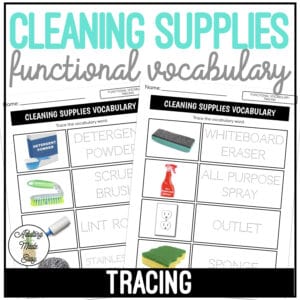 Cleaning Supplies Functional Vocabulary TRACING Worksheets
