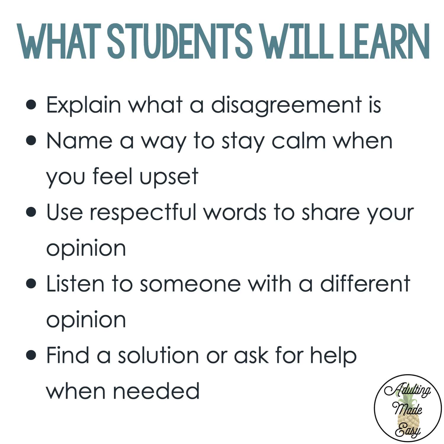 Teaching How to Handle Disagreements | Social Skills Lesson Slides