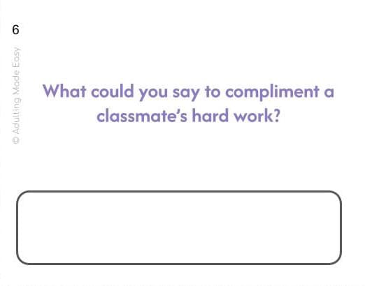 Giving Compliments Social Skills Task Cards