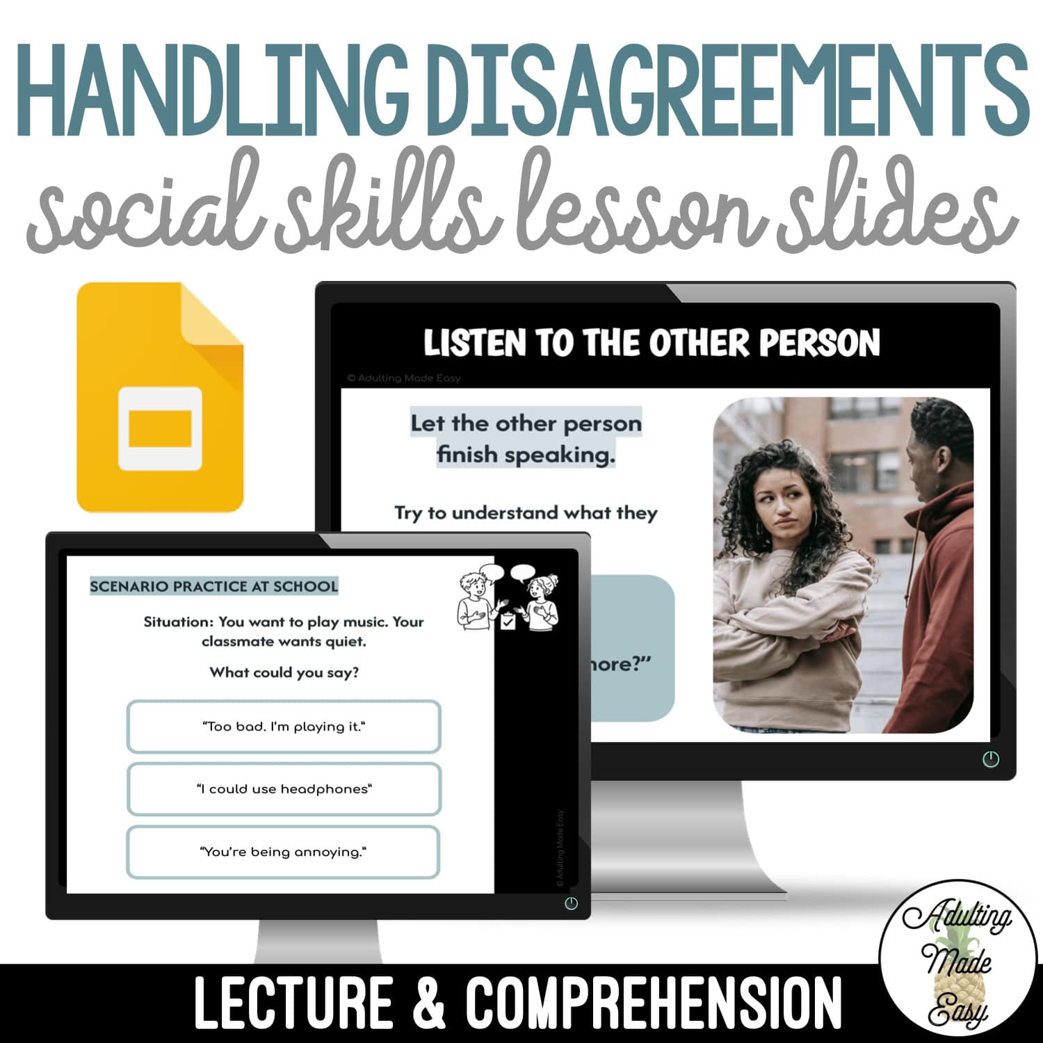 Teaching How to Handle Disagreements | Social Skills Lesson Slides