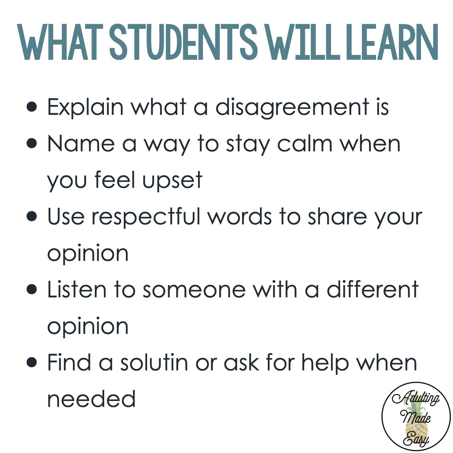 Teaching How to Handle Disagreements | Social Skills Lesson Slides