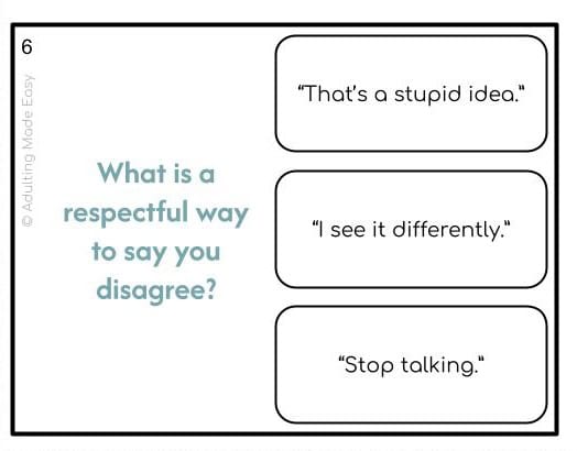 Handling Disagreements Social Skills Task Cards