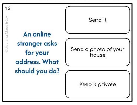 Internet Safety Social Skills Task Cards