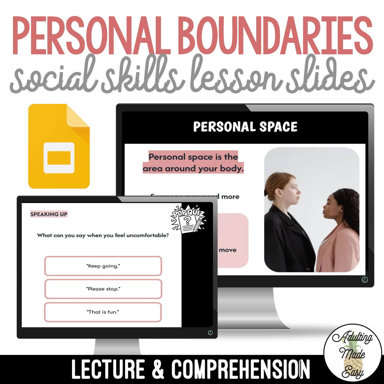 Teaching Personal Boundaries | Social Skills Lesson Slides