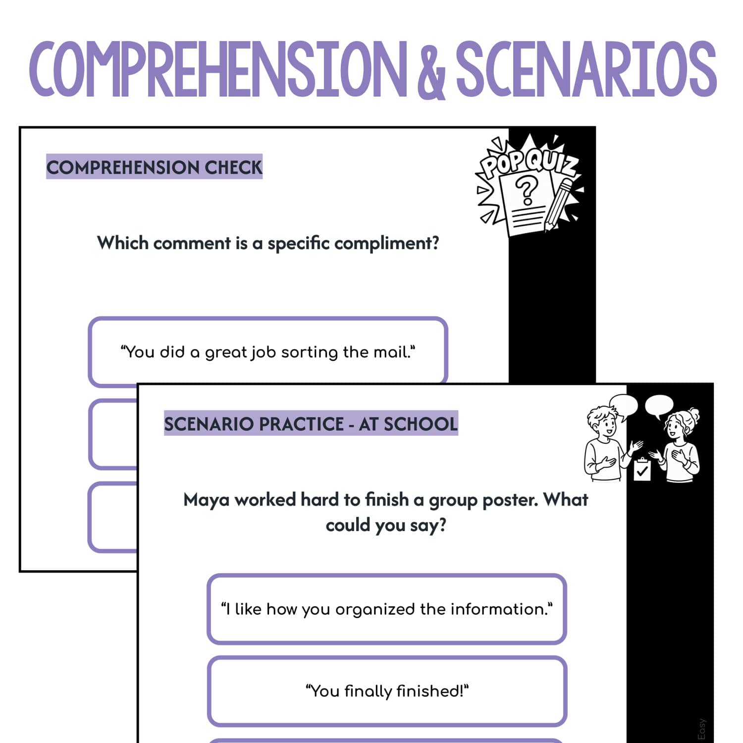 Teaching How to Give Compliments | Social Skills Lesson Slides