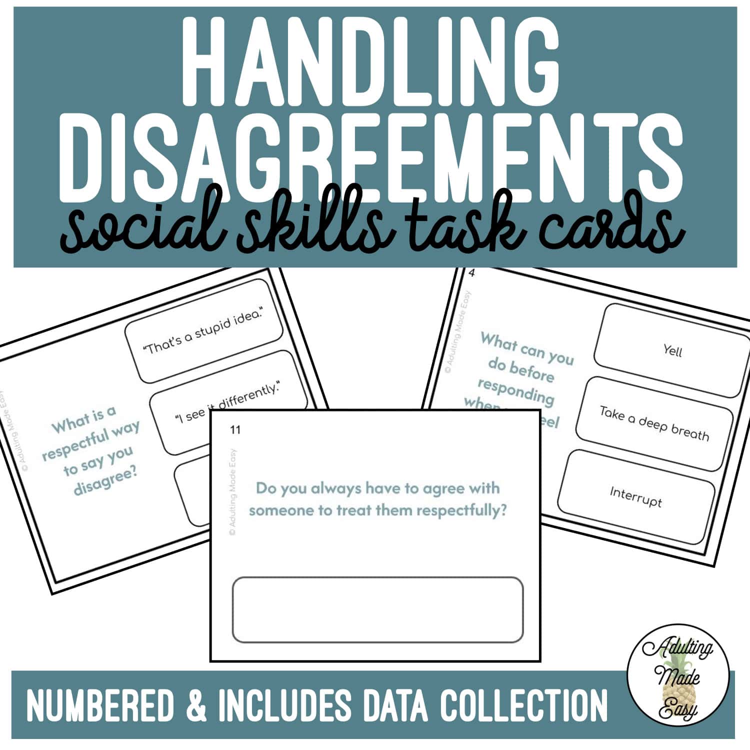 Handling Disagreements Social Skills Task Cards