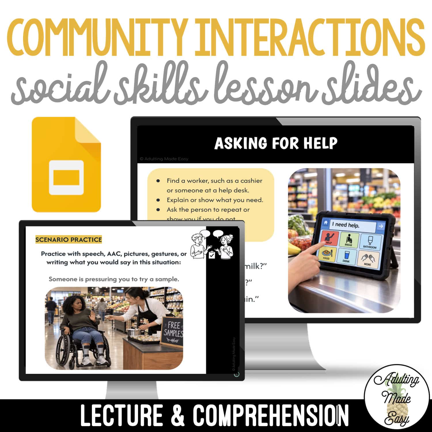 Teaching Community Interactions | Social Skills Lesson Slides