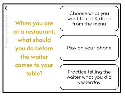 Community Interactions Social Skills Task Cards