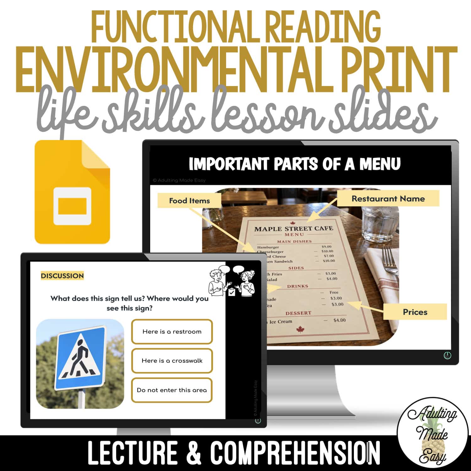 Teaching Functional Reading: Environmental Print | Life Skills Lesson Slides