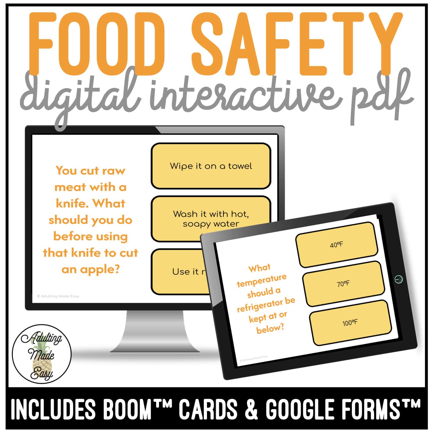 Food Safety Digital Task Cards