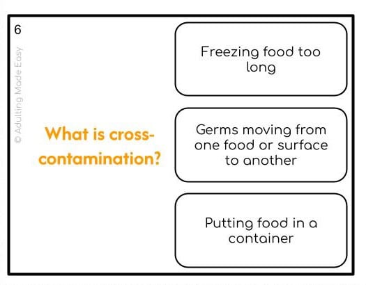 Food Safety Life Skills Task Cards
