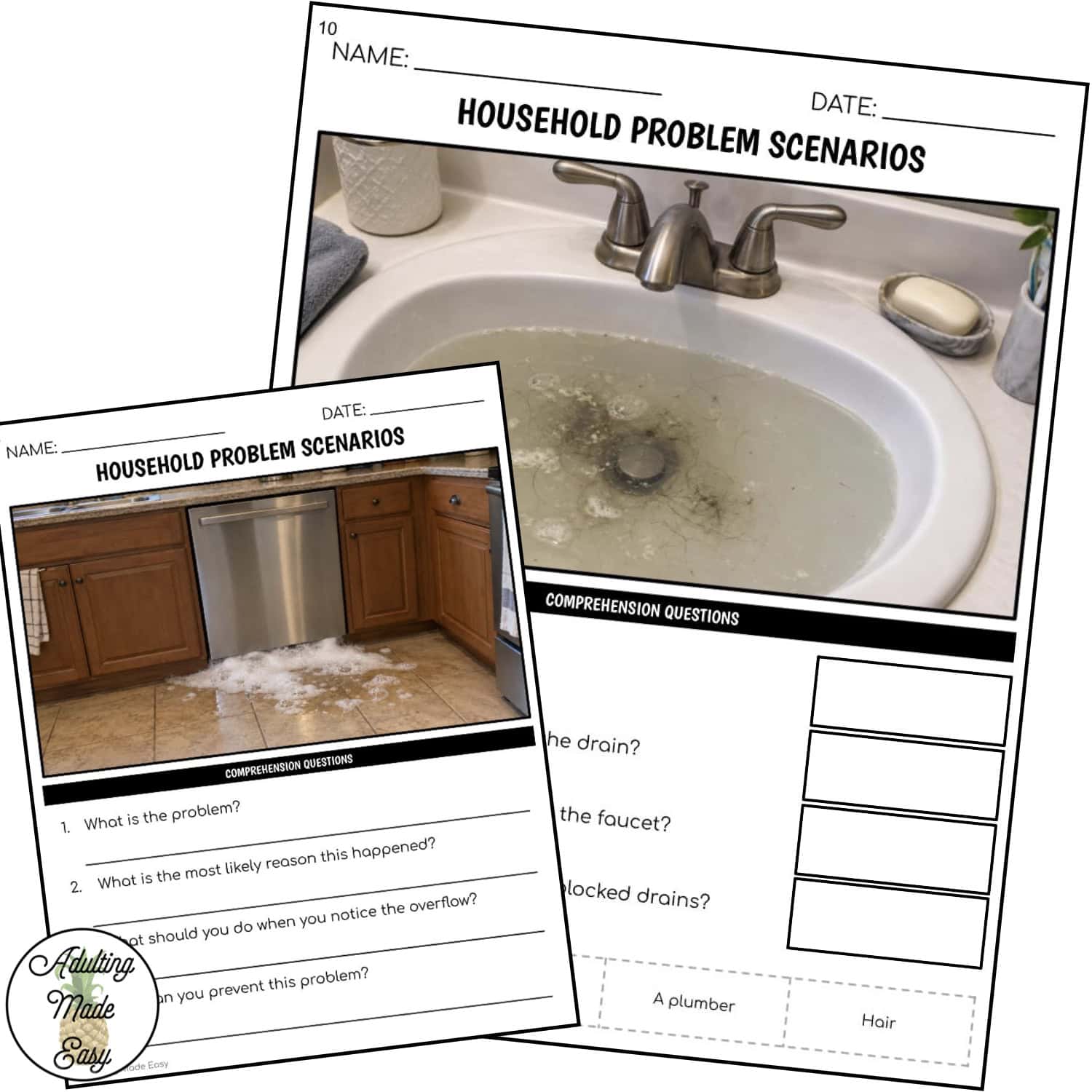 Household Problem Scenarios | Slides & Worksheets