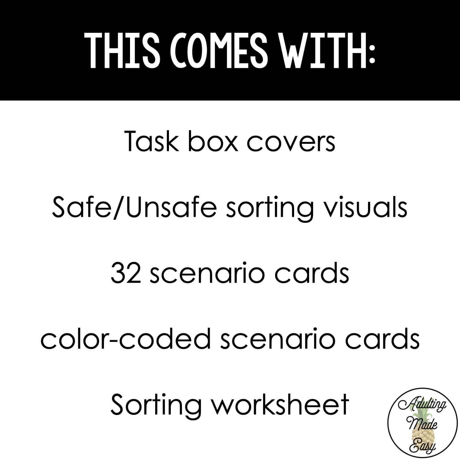Safe Vs. Unsafe Kitchen Safety Scenario Sorting Activity