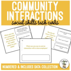Community Interactions Social Skills Task Cards