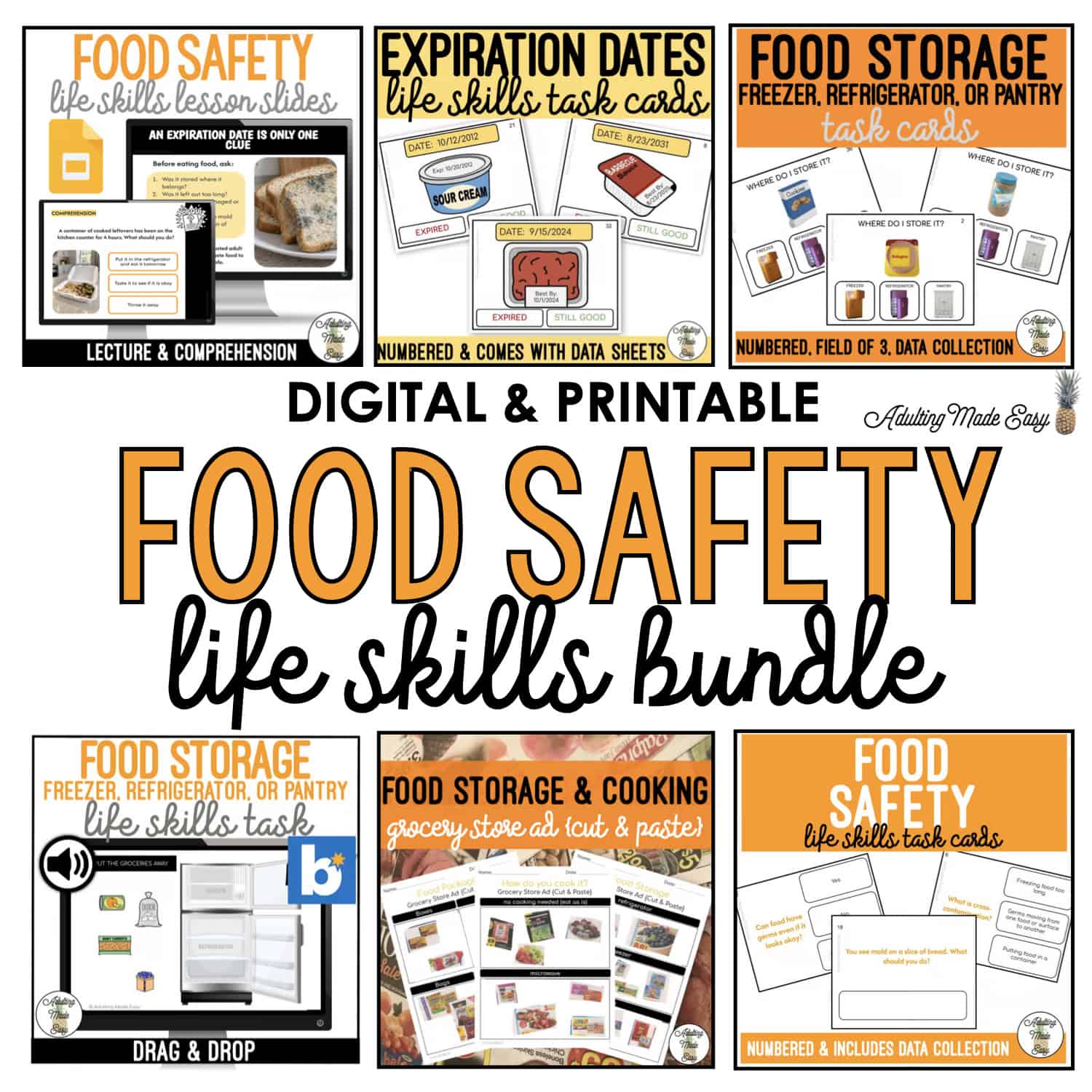 Food Safety Digital & Printable Life Skills Bundle