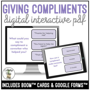 Giving Compliments Digital Task Cards