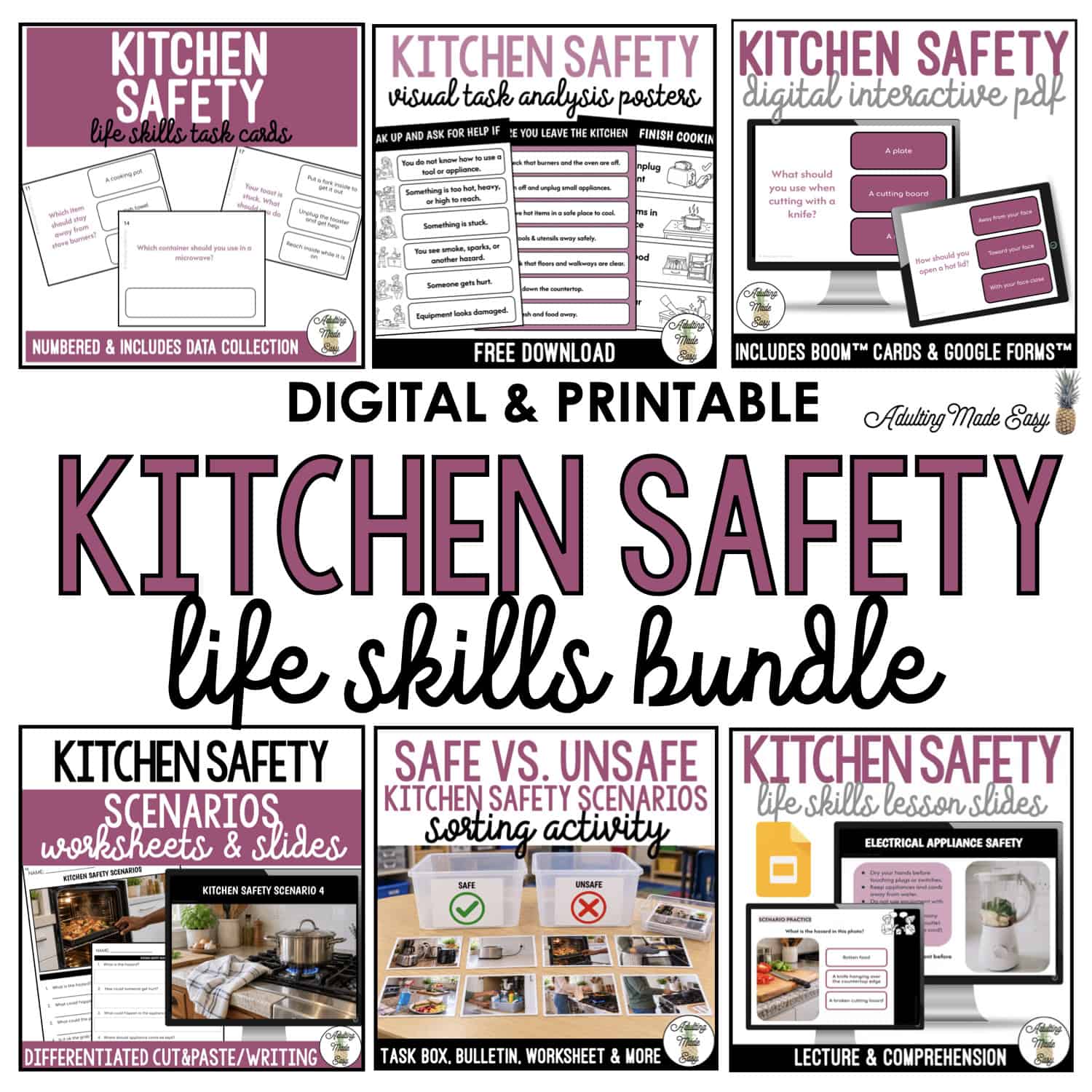 Kitchen Safety Life Skills Bundle