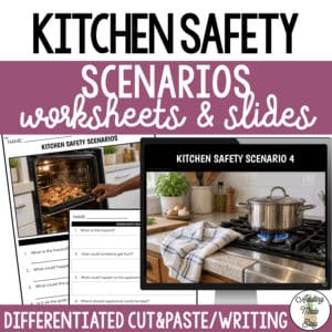Kitchen Safety Scenarios | Slides & Worksheets